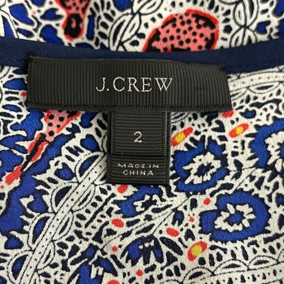 J. Crew Silk Paisley Smocked Sleeveless V-Neck Dress Women's Size 2 - Picture 3 of 9